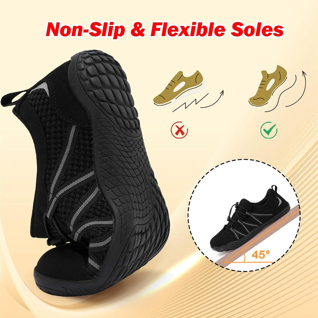 Spesoul Barefoot Shoes - Lightweight Minimalist Slip-On Sneakers with Wide Toe Box for Hiking & Running