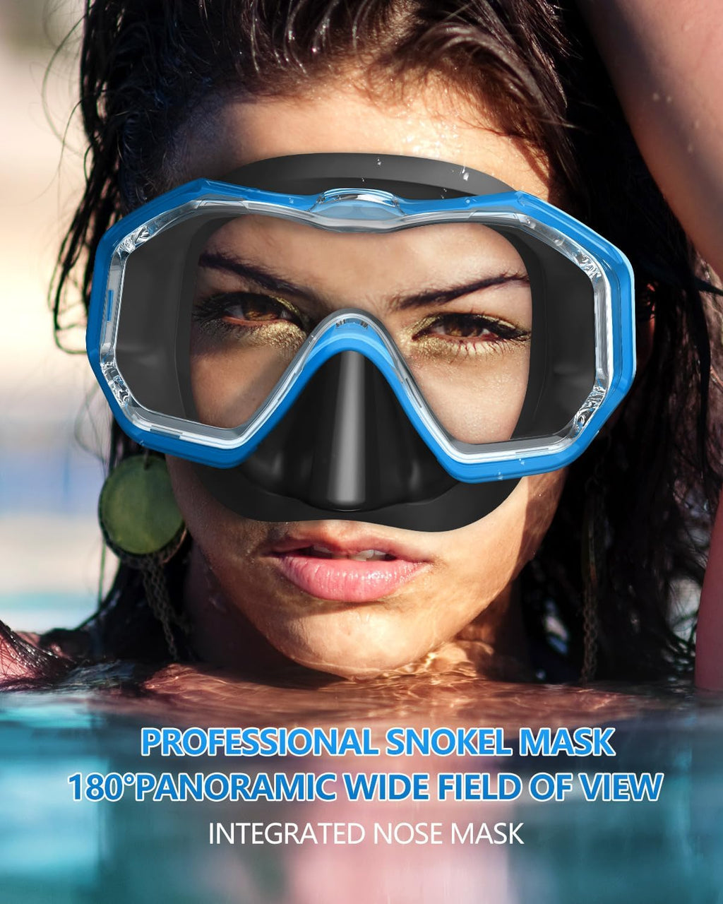 WSTOO Swim Goggles - Anti-Fog Mask with Nose Cover for Adults & Youth | Comfortable Fit
