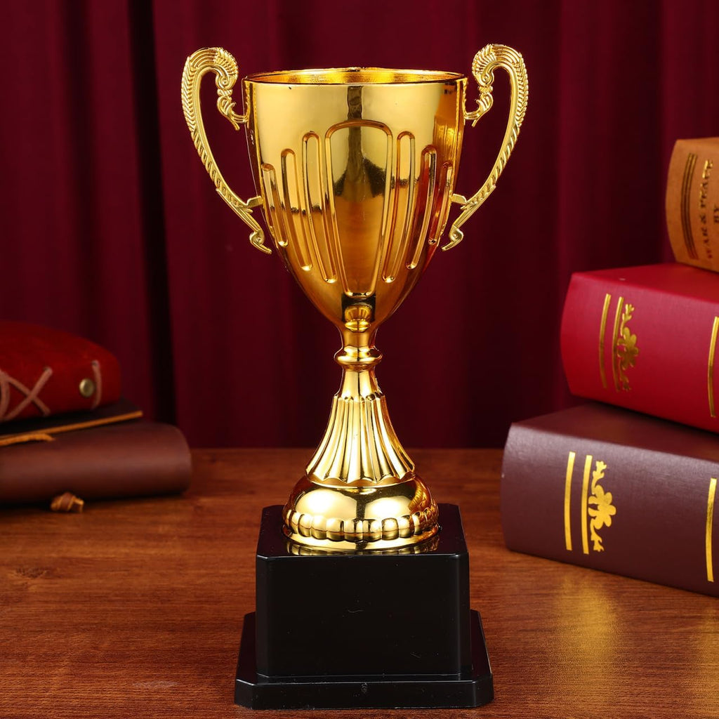 Yardwe Mini Gold Trophy Cup - 7.5 Inch Award with Black Square Base for First Place Recognition
