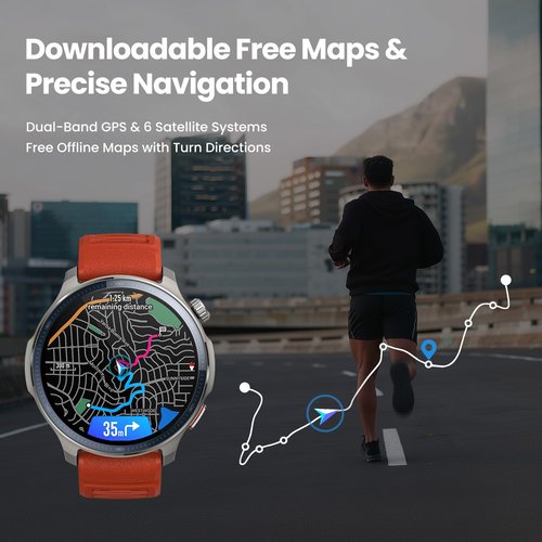 Amazfit Balance 2 Smart Watch - 47mm AMOLED Display, Dual Band GPS, 21-Day Battery Life | Heart Rate & Sleep Tracking