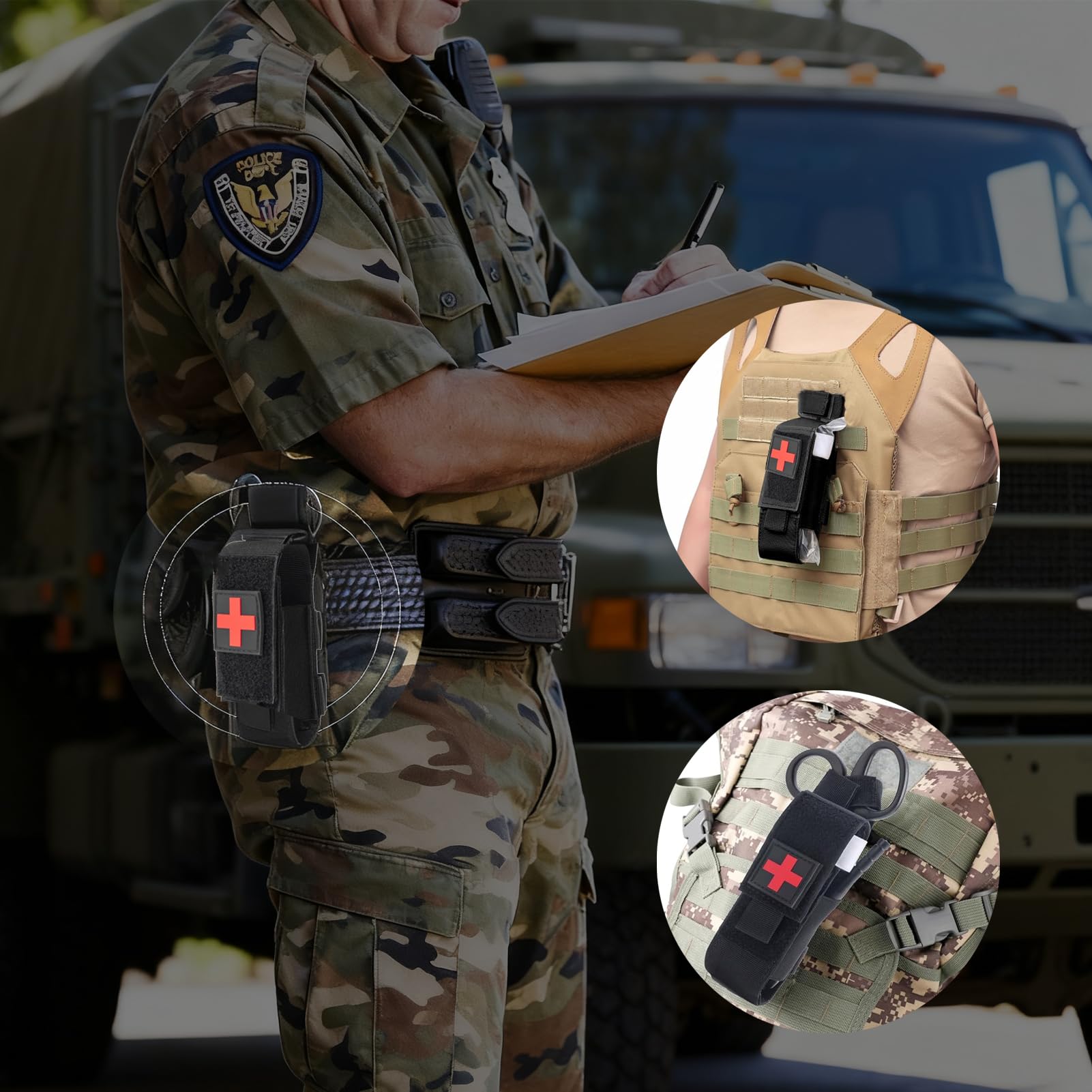 Upgrade Tactical Molle Tourniquet Holder, Portable Heavy Duty Molle Tourniquet Pouch Holder, Tactical TQ Trauma Tourniquets