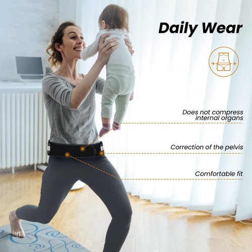 Sacroiliac Belt - SI Joint Belt for Alleviate Sciatica,Joint,Pelvis,Lower Back,Leg and Sacral Nerve Pain Caused by Si Joint Dysfunction -Adjustable Pelvis Hip Belt for Women and Men (Regular 32"-47")