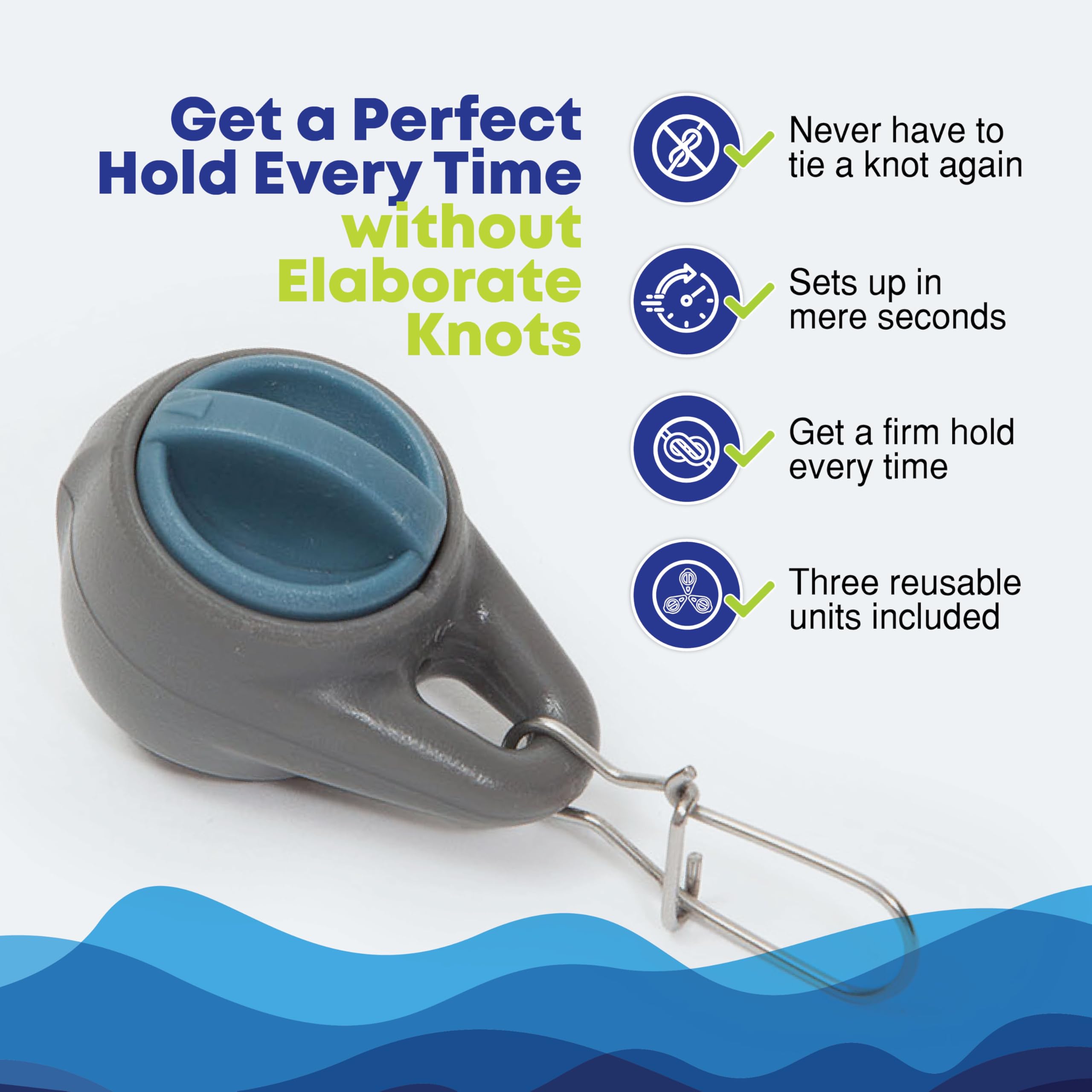 ByeKnot Fishing Knot Tying Tool | Fishing Line to Lure Connector | Protect from Fish Hooks | Tie Fishing Knots Easily | Cool Gadgets for Fishermen | Fishing Lure Accessory for Beginner Anglers