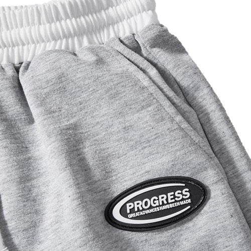 Nivne Tco 2pcs Tween Girls Pants Set Letter Embroidery Seal Details Casual Drawstring Waist Wide Leg Sweatpants (US, Age, 12 Years, Black+Grey)
