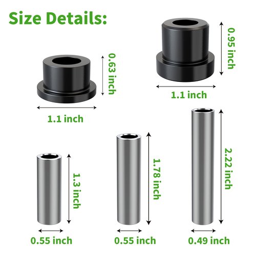 10L0L Front Leaf Spring & Upper A Arm Bushing Kit for Club Car DS Golf Cart 1992-up, Replace OEM 1016346 1016349 1016350 1012303 1015583