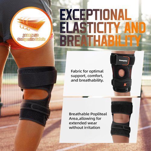 2-in-1 Professional Knee Brace for Pain Relief,Adjustable Knee Support with Patella Pad & Side Stabilizers, Compression Knee Sleeve for Meniscus Tear, ACL, Joint Pain, Runner, Workout-Men & Women