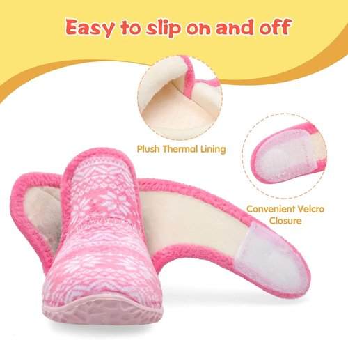 LeIsfIt Toddler Slippers - Warm, Lightweight Non-Slip House Shoes for Boys & Girls | Winter Boots