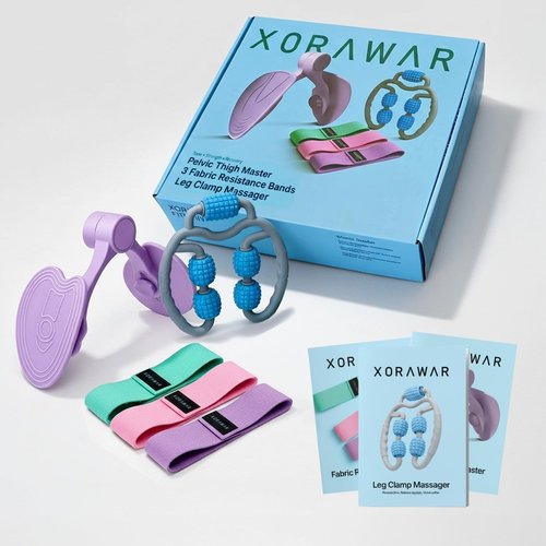 XORAWAR at Home Pilates Kit | Pilates Bands | Pilates Accessories | Pilates Set for Women | Yoga Equipment | Pilates Resistance Bands | Pilates Band | Thigh Master Home Fitness | Lymphatic Massager