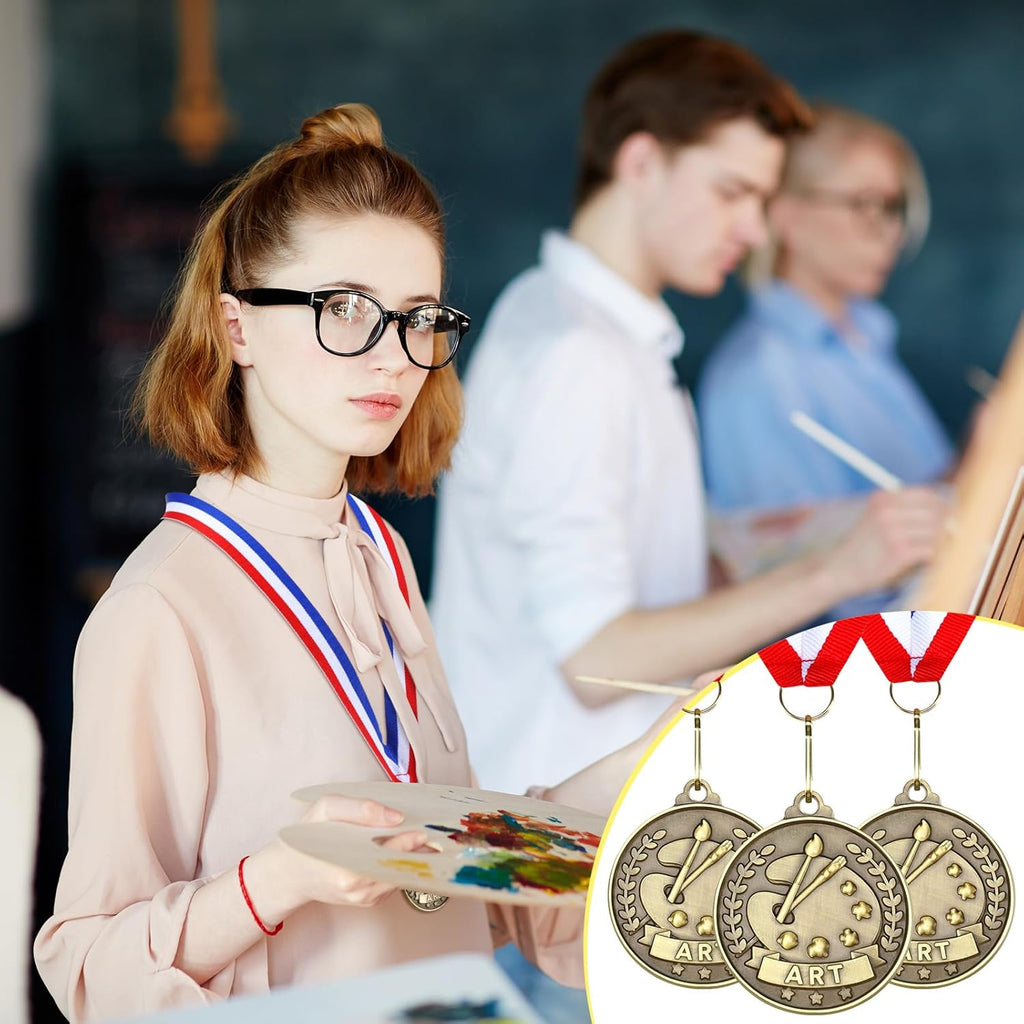 Quelay Gold Winner Medals - 100 Pcs 2'' Award Medals with Neck Ribbons for Tournaments & Competitions