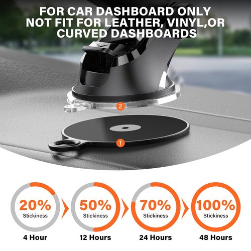 APPS2Car Ultra Sticky Dashboard Pad Mounting Disks - 3Pcs 3" Heat-Resistant Replacement for Phone & GPS Holders