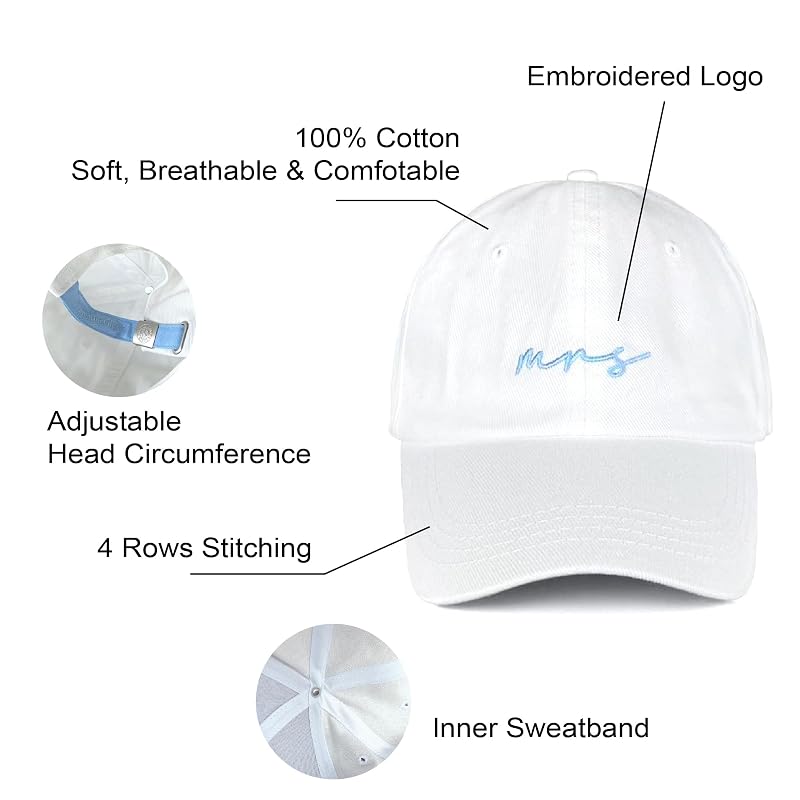 Ms-lt Bride Hat - Honeymoon & Bridal Gift for Bride to Be, 3D Embroidered Cotton Cap