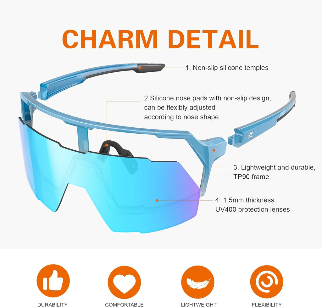 Suoso Cycling Sports Sunglasses - UV400 Protection for Men | Ideal for Biking, Running & Baseball