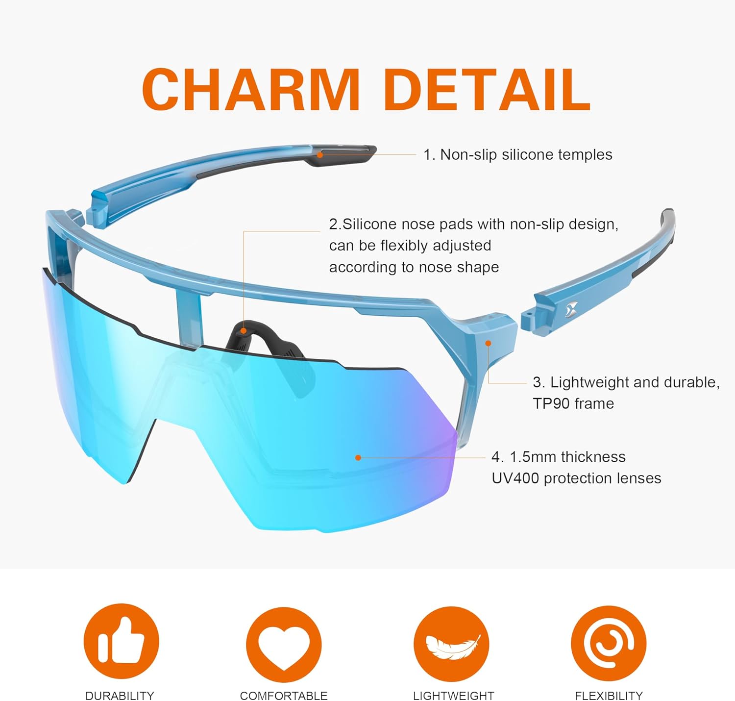 Suoso Cycling Sports Sunglasses - UV400 Protection for Men | Ideal for Biking, Running & Baseball