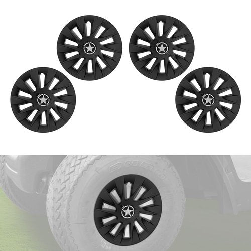 8 Inch Golf Cart Hub Caps Wheel Covers for EZGO Yamaha Club Car Accessories, 4PCS Snap-On Plastic Hubcaps Chrome Finish 8" Wheel Covers Rim Cover Tire Hub Cap Hubcap Golf Cart, Matte Black