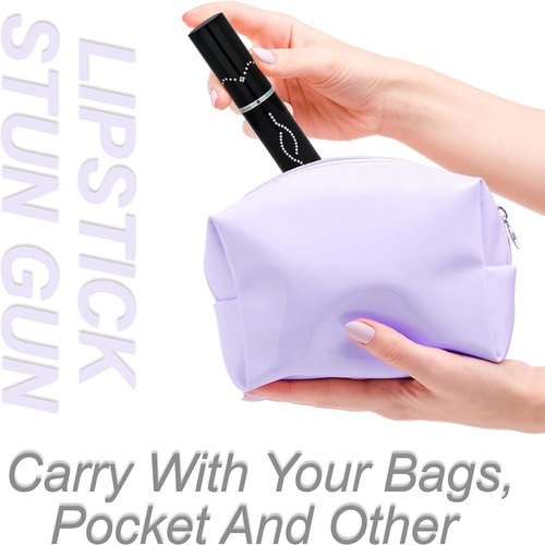 FIGHTSENSE Lipstick Stun Gun | Bright LED Flashlight for Women's Self Defense - Rechargeable Battery