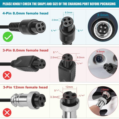 70W 63V 4-Pin Charger Replacement for Segway Ninebot S/Mini PRO/Mini lite / L8 / One A1/ One S2/ S-MAX, N3M240, N3MM240,Go Kart Kit, Gokart PRO4 with 4 Prong