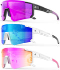 Polarized Sports Sunglasses for Men Women, UV400 Protection Mens Sunglasses Wrap Around Sun Glasses for Cycling Running