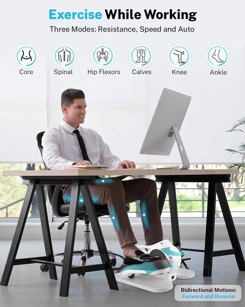 Gonex Under Desk Elliptical | Electric Seated Leg Pedal Exerciser for Seniors | 3-in-1 Mini Equipment with Remote