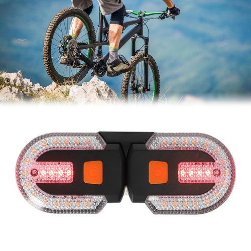 Bike Tail Light with Remote Control and Turn Signals, USB Rechargeable Bright LED Yellow and Red Lamps, 5 Lighting Modes, IPX6 Waterproof for Mountain and Road Bikes, Bike Turn Signal Light