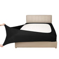 Queen XL Box Spring Cover in Black - 4-Way Stretch Jersey Knit, Fits 5–13 Inch Depth