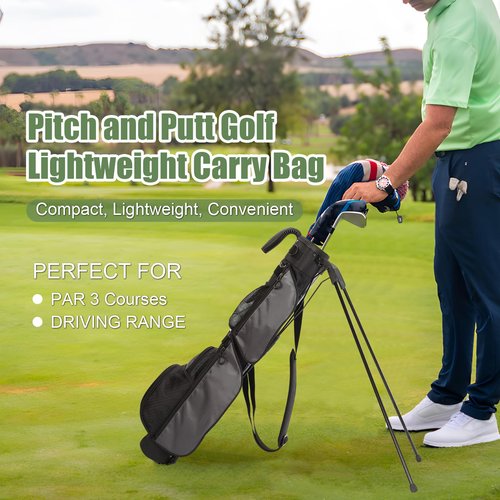 Beutyal Lightweight Golf Stand Bag Portable Par 3 & Pitch and Putt Golf Carry Bag for Driving Range, Executive Courses with Shoulder Strap for Men & Women