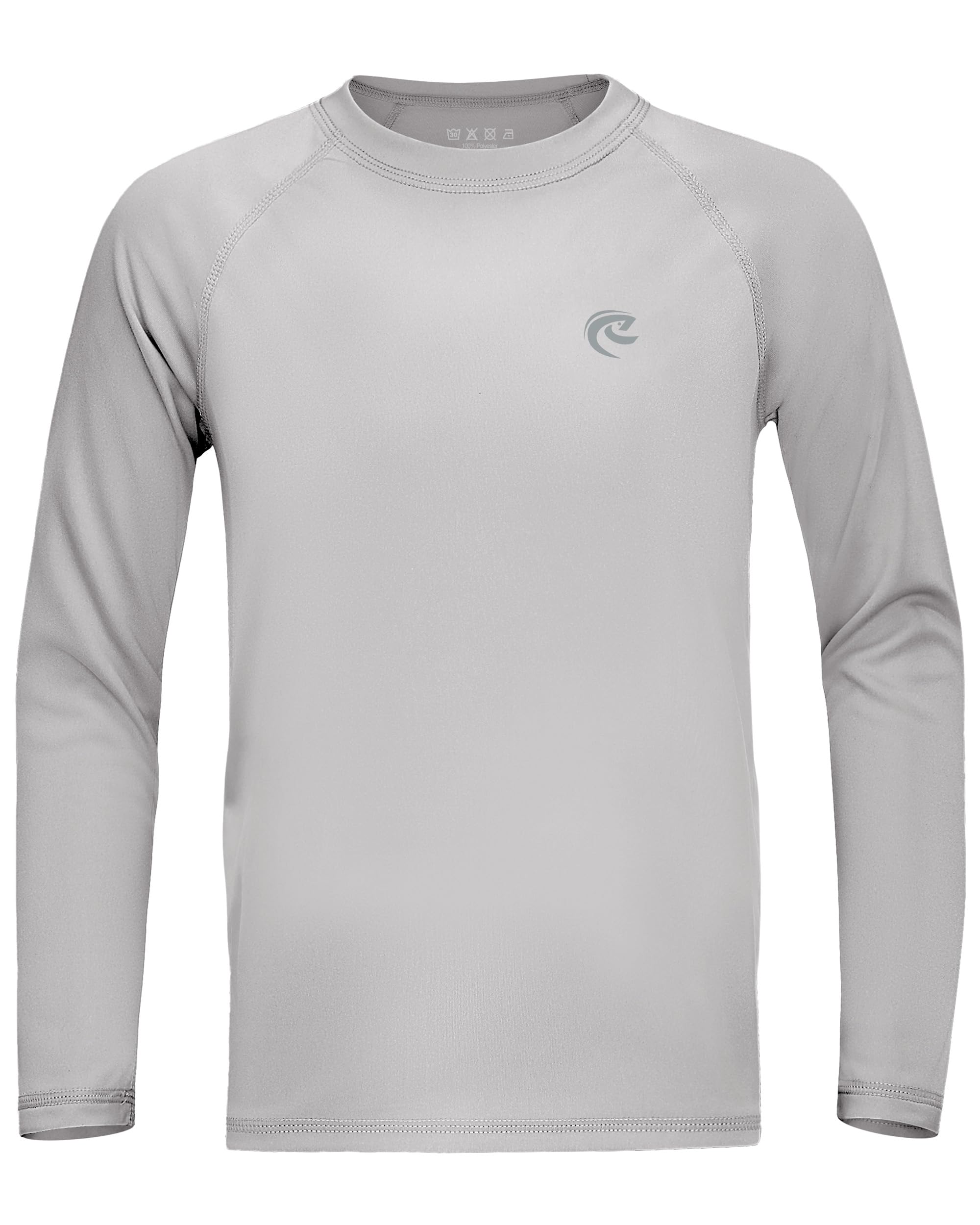 Boys Fishing Sun UV Shirt, Outdoor Youth Long Sleeve SPF Quick Dry Running Swimming Rash Guard T-Shirt