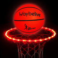 Waybelive 2Pcs LED Light Up Basketball Set, LED Basketball&Basketball Hoop Lights, Control LED Basketball Rim Light,16 Color Change by Yourself, Waterproof, Super Bright to Play at Night Outdoors