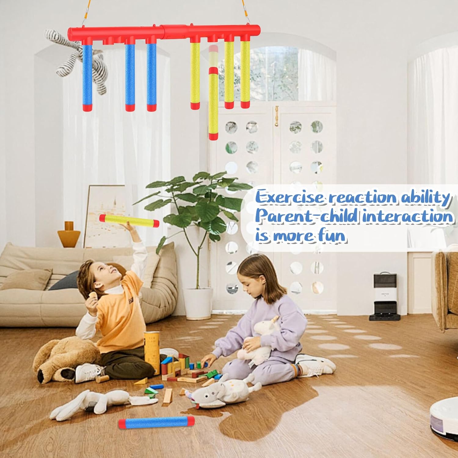 Reflex Drop Sticks Challenge Game - Enhance Hand-Eye Coordination | 3 Adjustable Speed Modes for All Ages