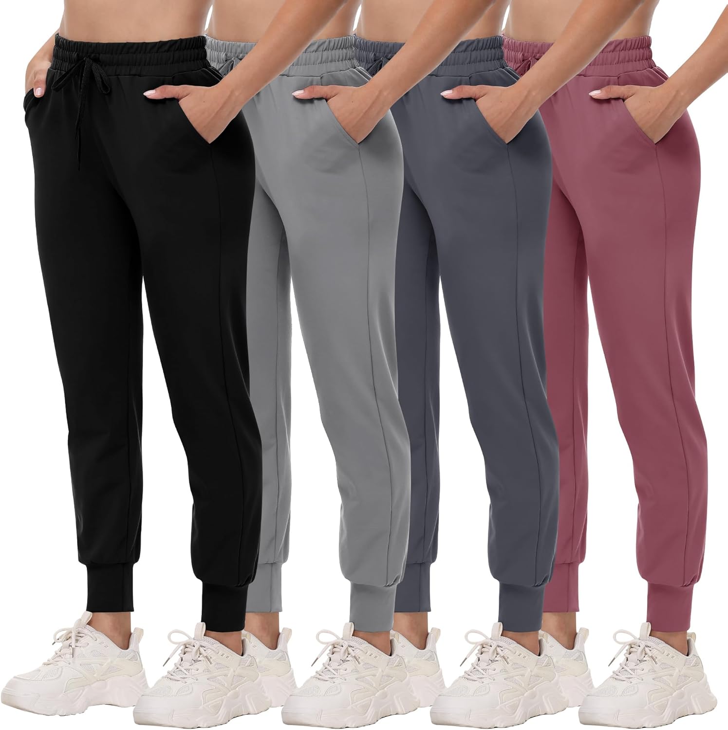 Skiennix Joggers for Women - Lightweight Comfy Sweatpants with Pockets | Perfect for Workout & Travel