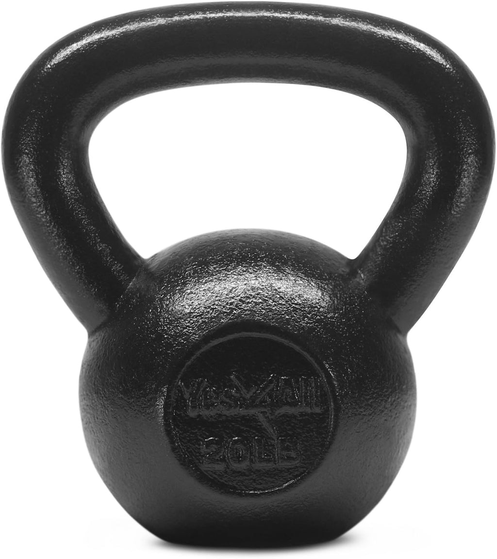 Yes4All Kettlebell Set - Cast Iron Strength Training Weights with Wide Handles | 5-30 LB Options for All Levels