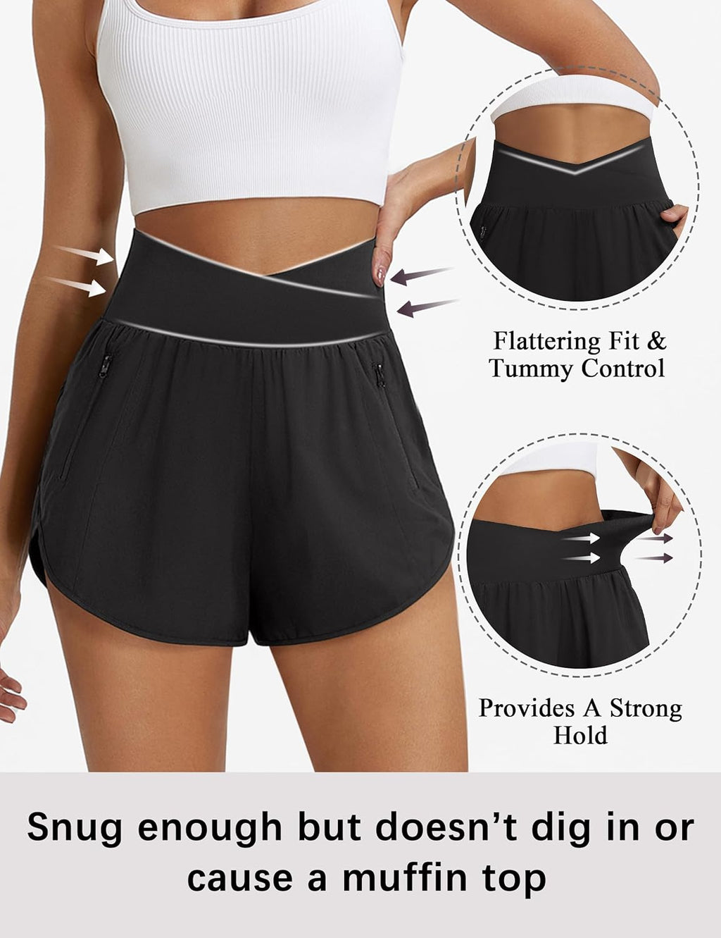 BMJL Women's Athletic Shorts - High Waisted Quick Dry Running Shorts with Pockets | 2.5" Length