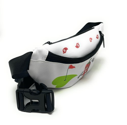 Hot Shot Sling Golf Bag, Waist Pack with Zipper Pouches for Scorecard, Golf Balls, Accessories, Red Hot Pepper Design