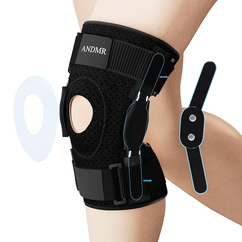 Hinged Knee Brace for Men & Women with Side Stabilizers - Medium (11.8"-17.3")