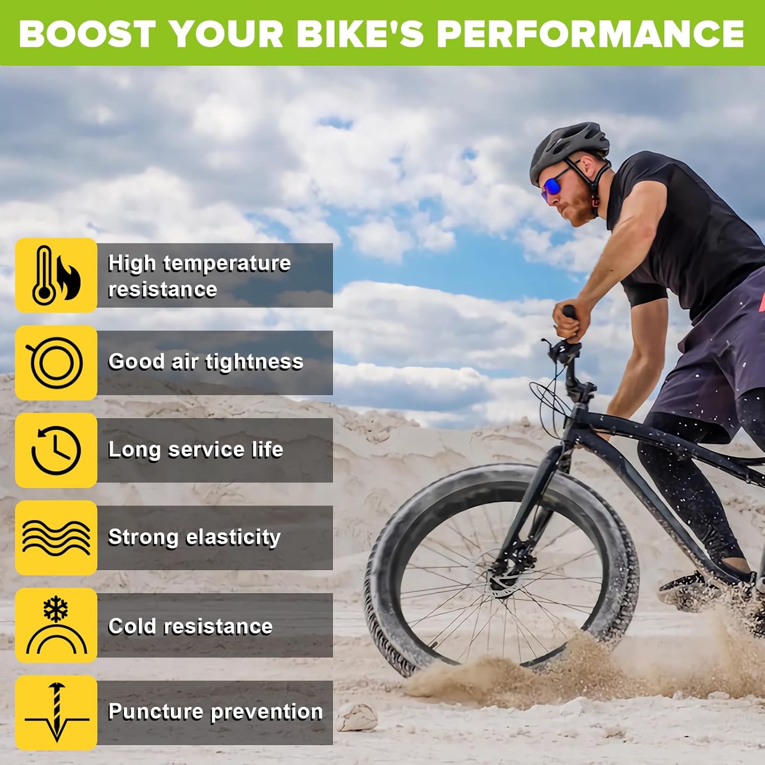 Skiennix Fat Tire Tube - 20"/26" x4.0 E-Bike Bicycle Tubes with AV 32mm Schrader Valve | Includes 2 Tire Levers