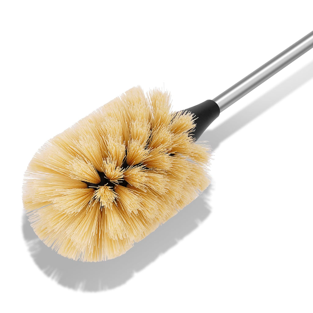 Purtribe Water Bottle Cleaning Brush with 2 Replaceable Heads, Compatible with Sport Bottles, Tumblers, Mugs, Wine Decanters, Glassware, 15 in, Yellow