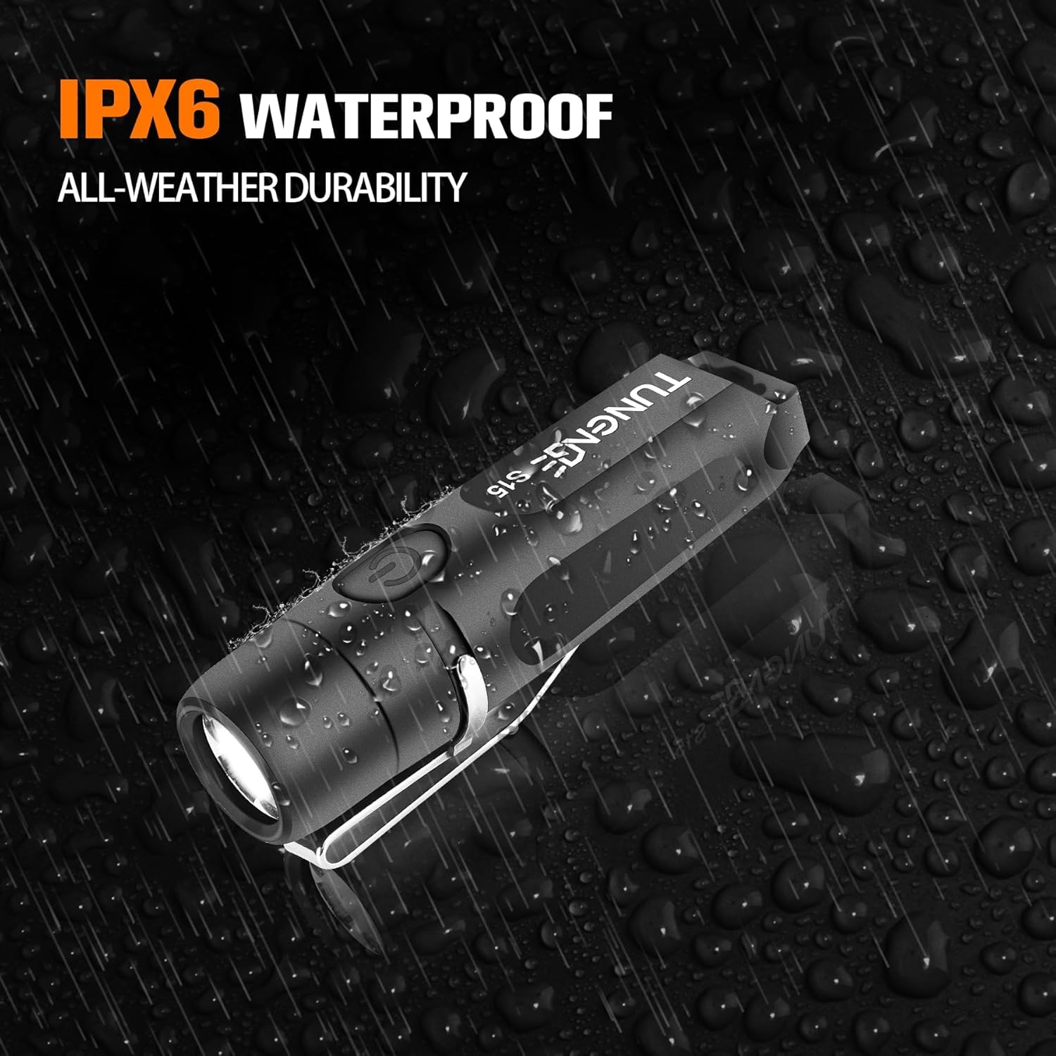 Skiennix Rechargeable Keychain Flashlight - 650 Lumens Mini EDC Light for Camping & Emergencies | Black