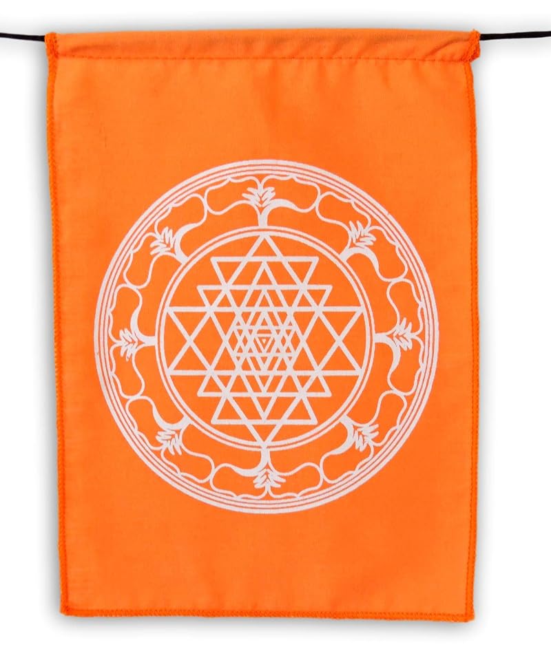 Sacred Geometry Rainbow Prayer Flags Set | Handprinted 9x12 In Indonesia