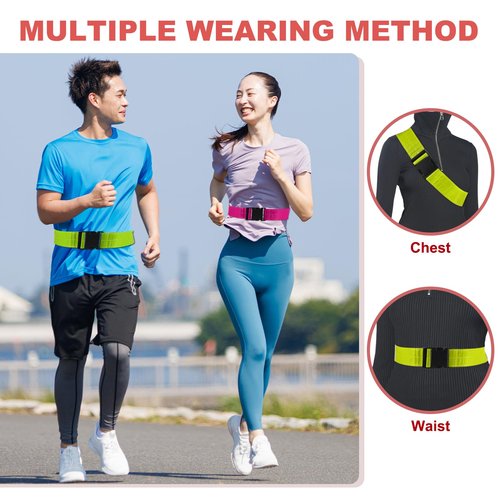 PATIKIL Reflective Belt, 2 Pcs High Visibility Running Belt Grow PT Belt Adjustable Safety Gear for Men Women Walking Cycling Motorcycling, Yellow