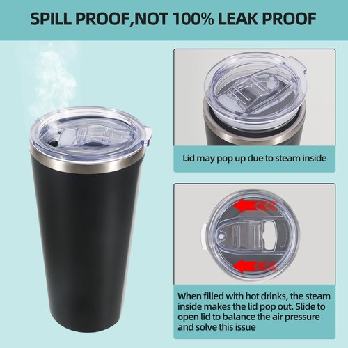 UXIETIN 2PCS Spill Proof Replacement Lid Compatible with Corkcicle 16OZ Travel Coffee Tumbler(FIT 16OZ ONLY)