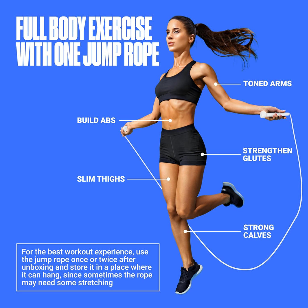 SPORTBIT Adjustable Jump Rope - Perfect for Cardio, Boxing & Weight Loss - Ideal for Men & Women