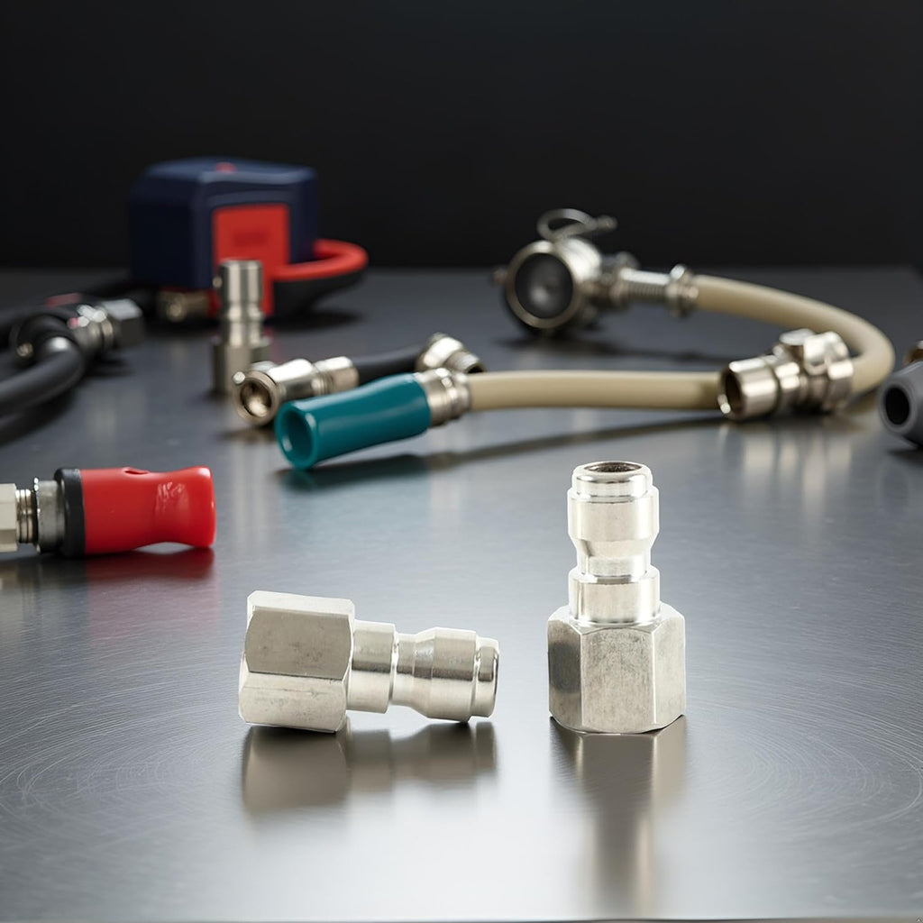 Skiennix Quick-Disconnect Plug Kits - 1/8 Inch BSPP Female Air Tool Fittings with Seals | 2 Sets