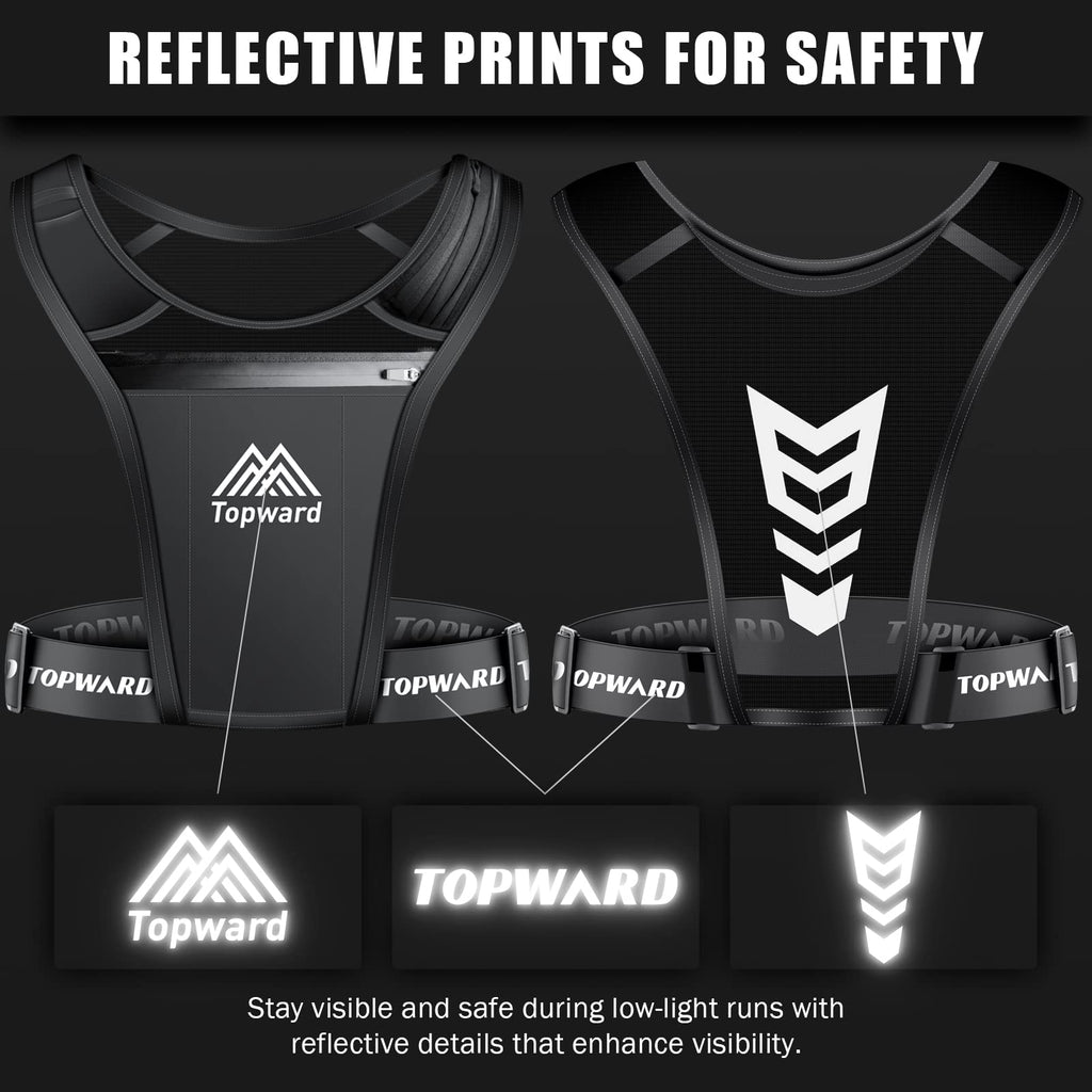 Topward Running Phone Holder Vest for Men Women Jogging Walking Exercise & Gym Workout. Waterproof Chest Pack for All Smartphones