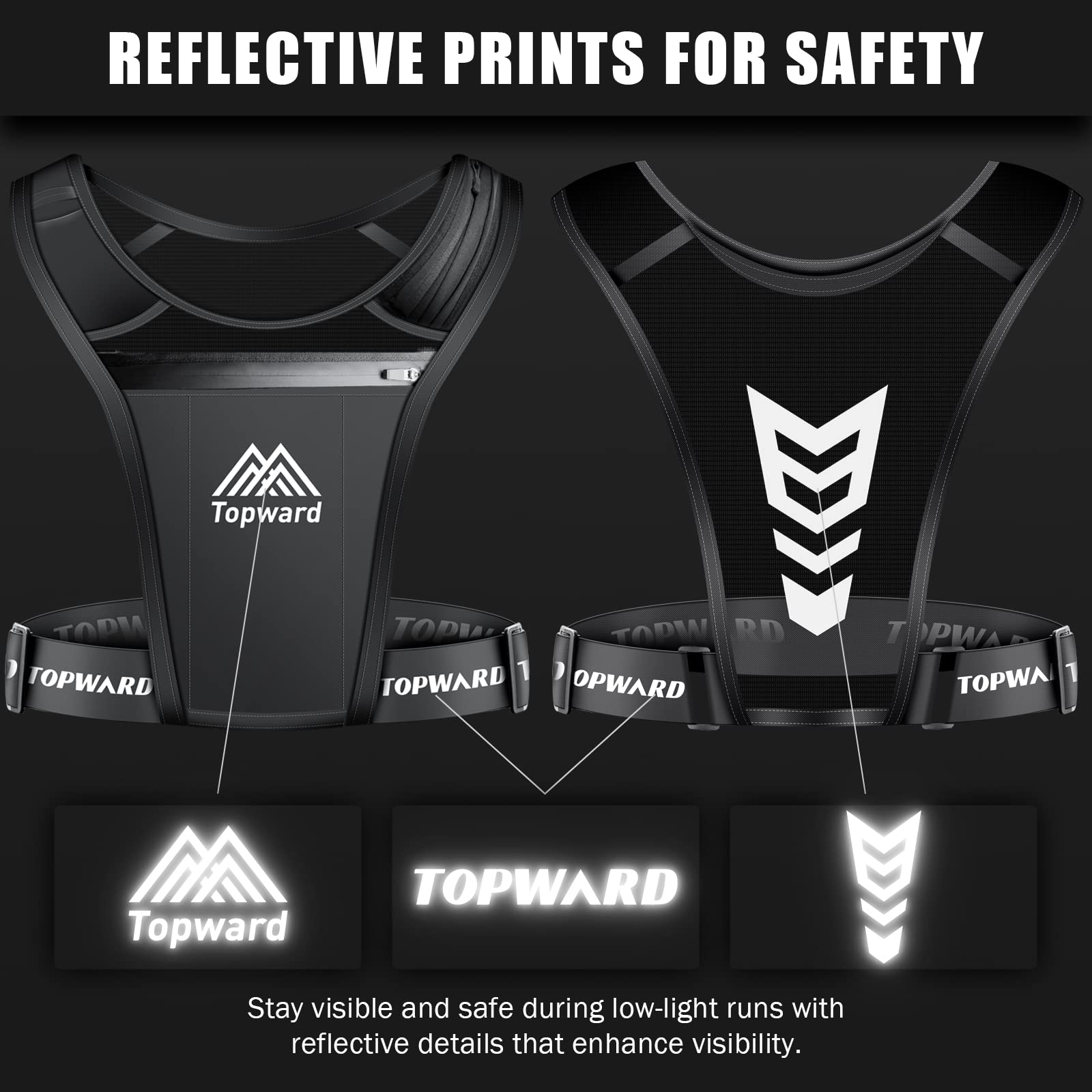 Topward Running Phone Holder Vest for Men Women Jogging Walking Exercise & Gym Workout. Waterproof Chest Pack for All Smartphones