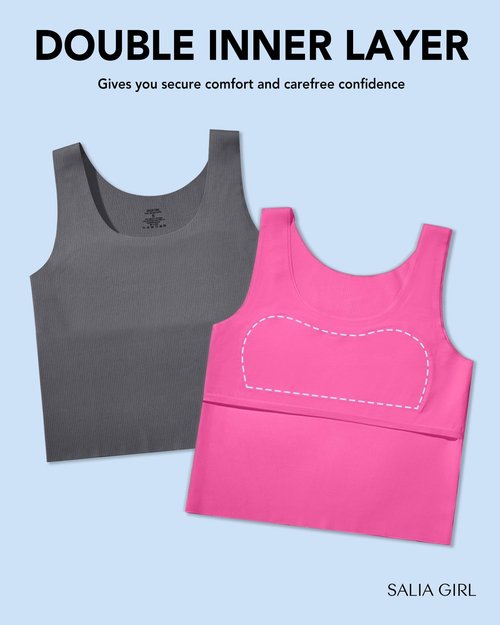 SALIA GIRL Top Bras for Kids 7-8 Seamless Bras Tank Sports Bra 8-10 No Pads, Double Layer on Chest