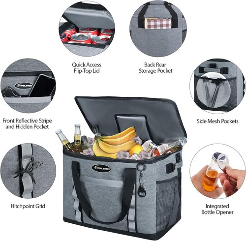 Maelstrom Collapsible Soft Cooler Bag - Leakproof & Portable Ice Chest for 35/55/75 Cans | Ideal for Beach, Camping & Road Trips