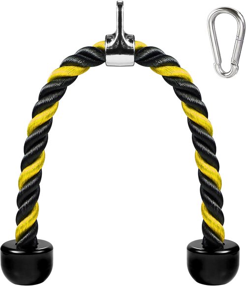 Deluxe Tricep Rope - Non-Slip Cable Attachment for Easy Grip | 27 & 36 Inch Length for Gym Workouts