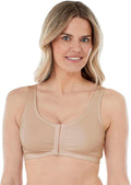 Bestform Wireless Cotton Stretch Sports Bra - Comfortable Unlined Design with Front Closure