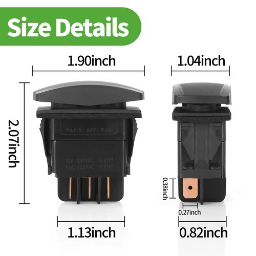 10L0L Golf Cart Forward Reverse Switch for Club Car DS Precedent 1996-up 48V Electric, Golf Cart Forward Reverse FWD REV Switch, OEM 1018560-01 1018560-02