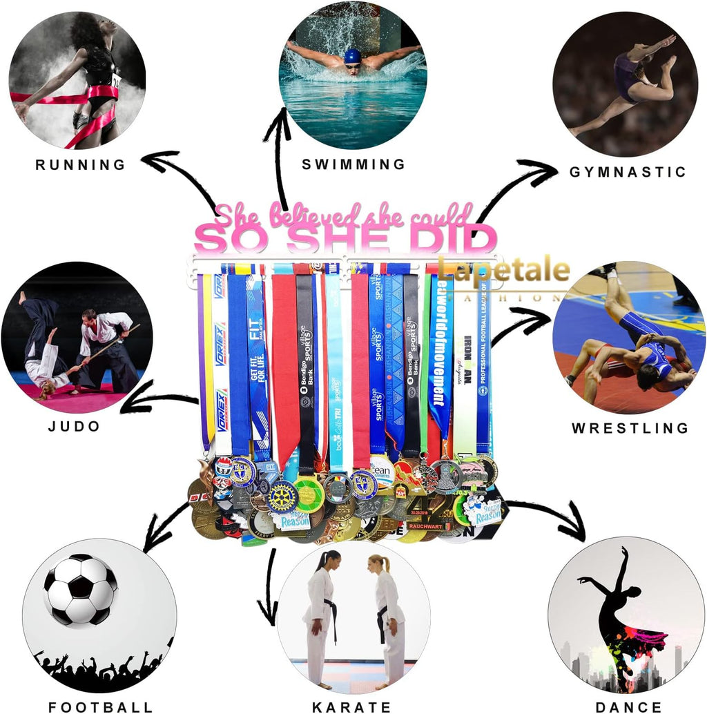 Skiennix Race Medal Holder - Stylish Wall Hanger for Marathon & Runner Medals | Durable Design