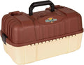 Flambeau Outdoors 2059 Fishing Tackle Box - Large All-Weather 7-Tray Organizer with 61 Compartments, Beige/Terracotta Brown